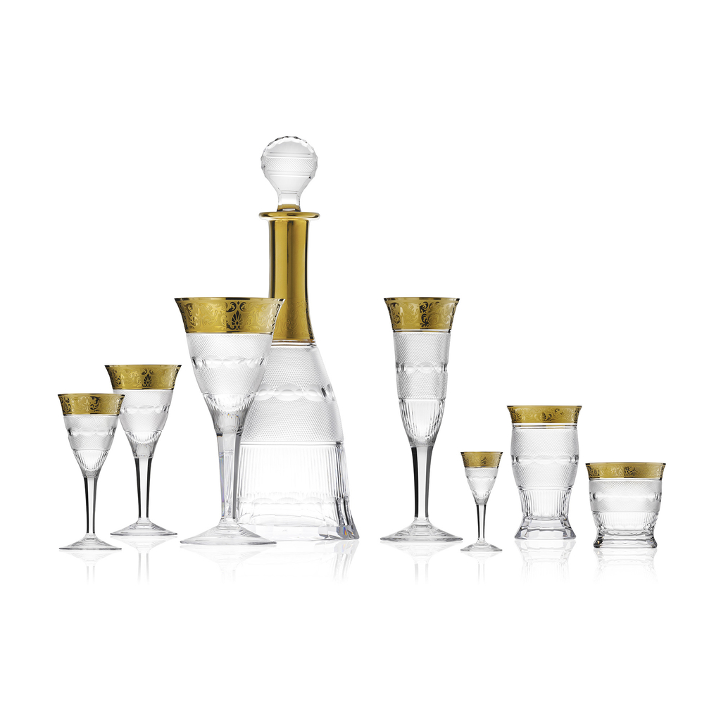 Moser モーゼル 純金彩 コンポート 戦士の行進 ガラス Clear Bohemian crystal whisky glass (170 ml) by Moser