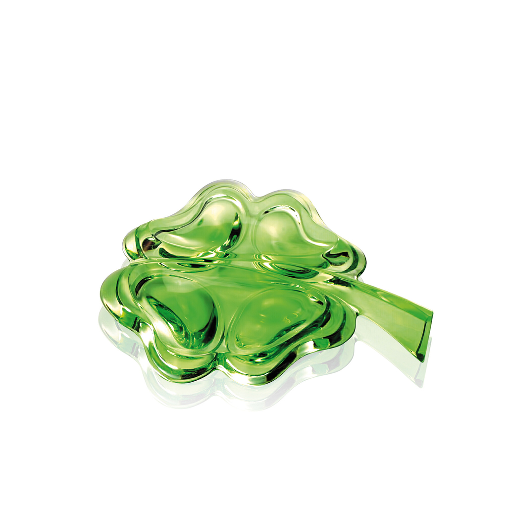 Decorative four-leaf clover of Moser crystal glass