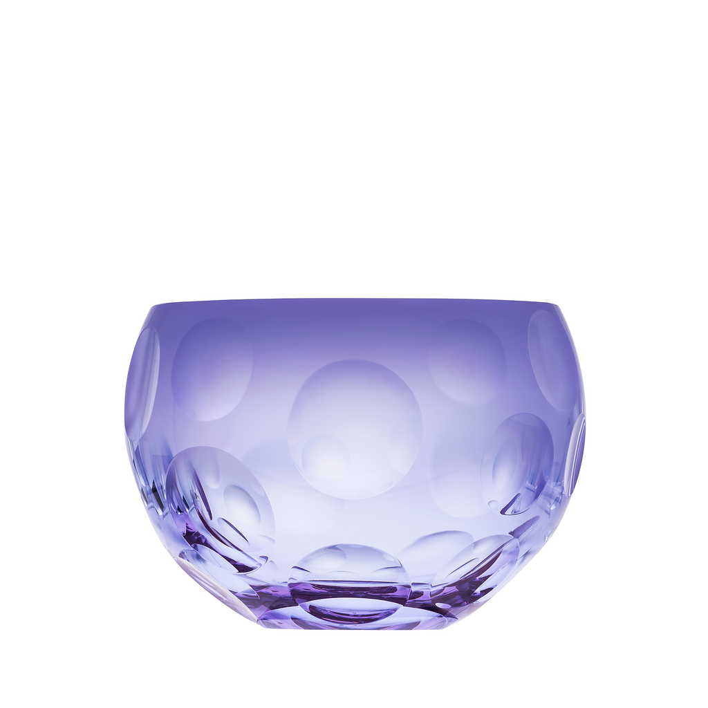 Bohemia Glass ボヘミアガラス パープル ボウル Hand-cut Bohemian crystal bowl by Moser | Bubbles collection