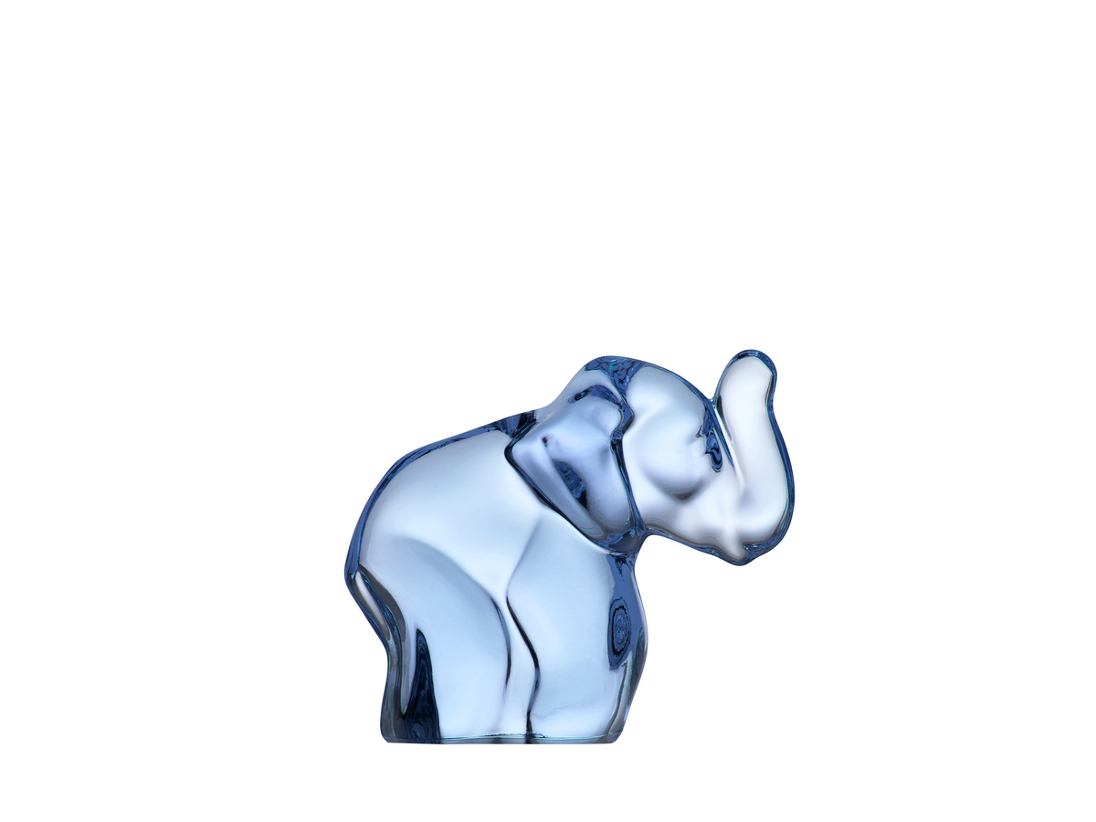 ◆BLUE ELEPHANT◆ PRAM crystal 2395556 Sparkling Blue Willow Hand-Painted Elephant Figurine Adorned