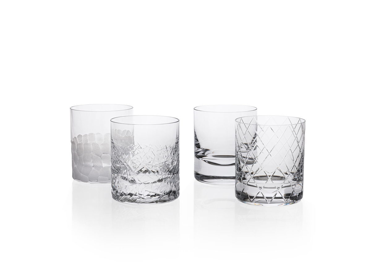 Whisky set sklenice, 370 ml, mix brusů – sada 4 kusů
