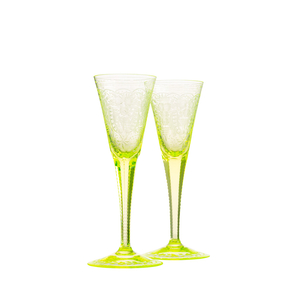 Maharani champagne glasses, 110 ml, set of 2 pieces, uranium