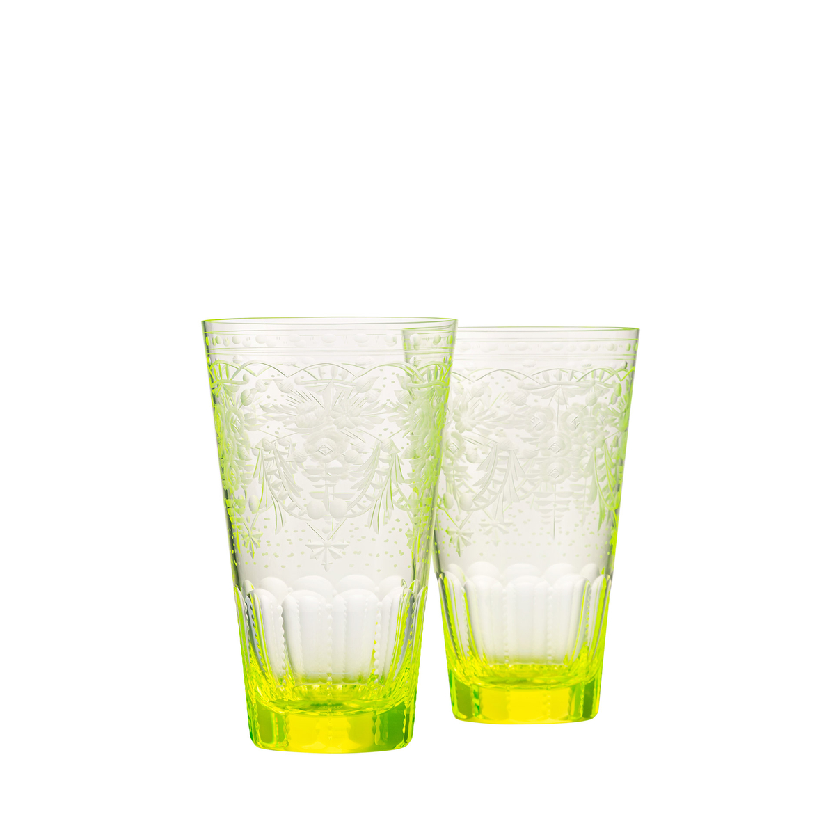 Maharani glasses, 400 ml, set of 2 pieces, uranium