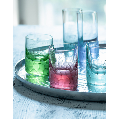 6 colourful whisky shot glasses Vintage shot glasses