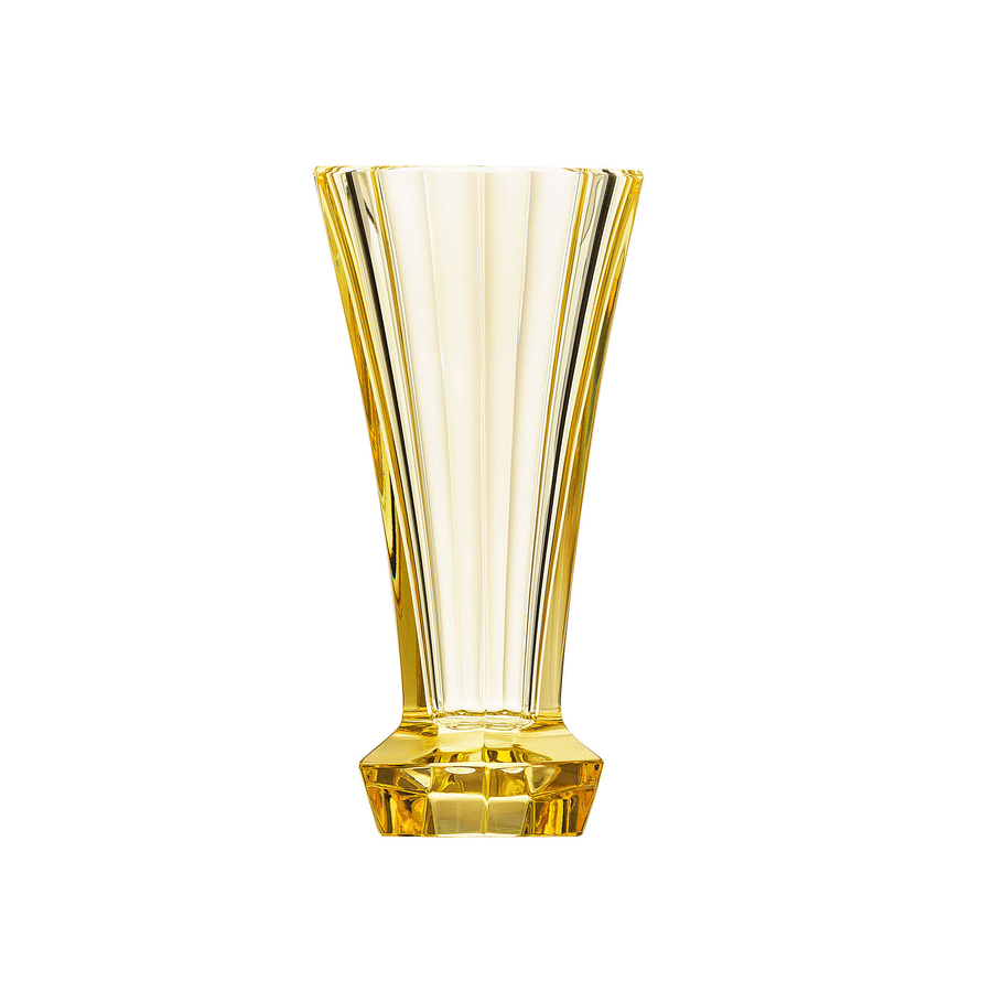 Yellow Unity Vase of hand cut, Moser crystal