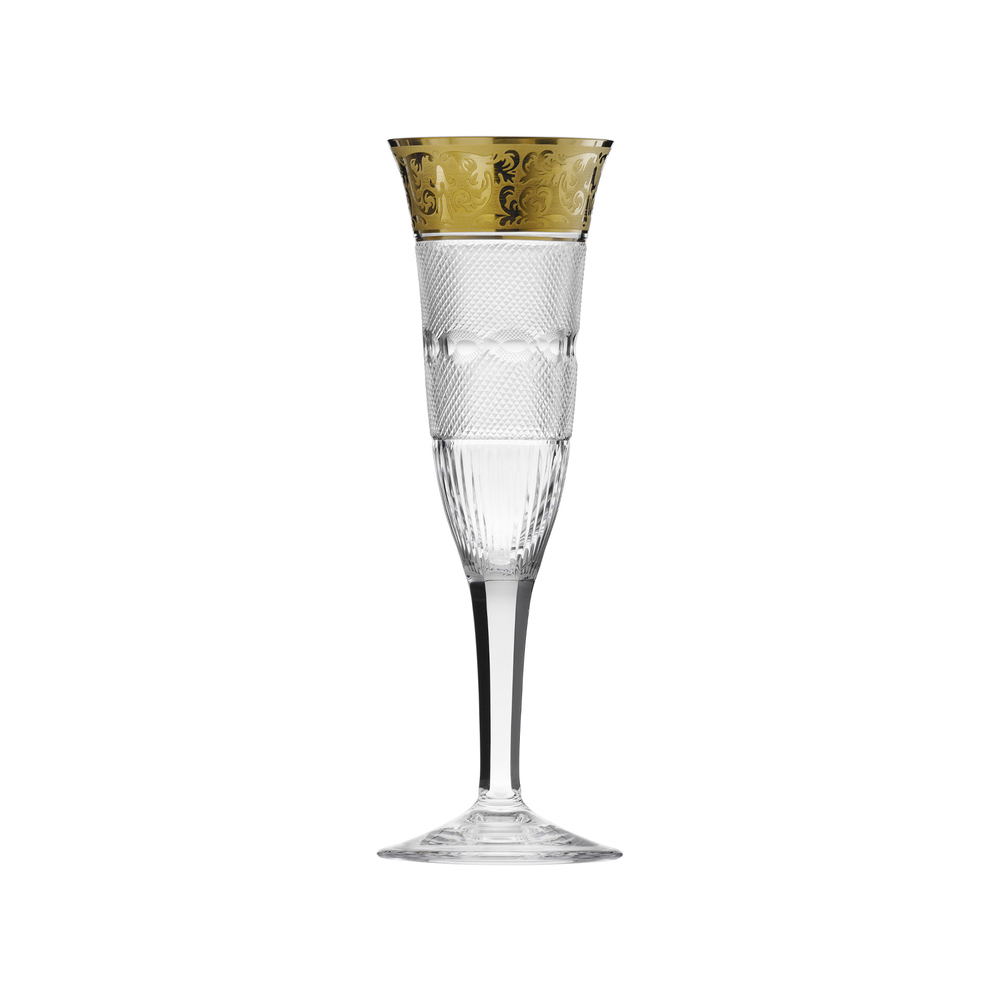 Bohemian cut crystal champagne flute glass (185 ml) by Moser