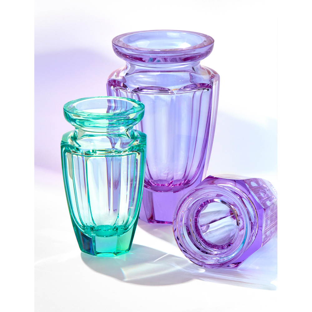 Purple Bohemian hand-cut crystal vase Eternity by Moser