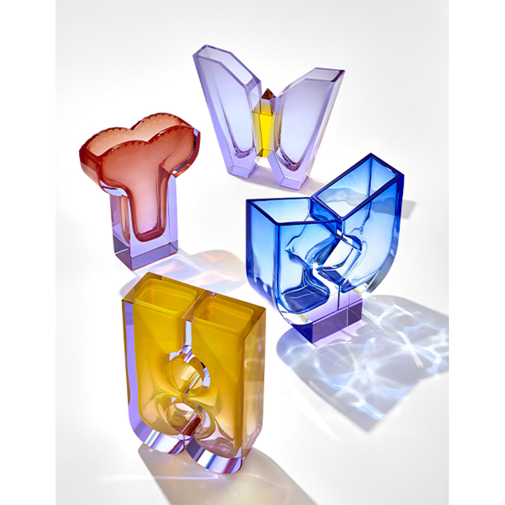 Modern crystal vase Earth form the Four Elements collection by Moser