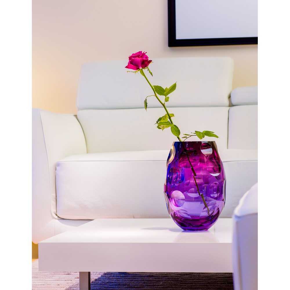 Hand-cut Bohemian crystal vase by Moser