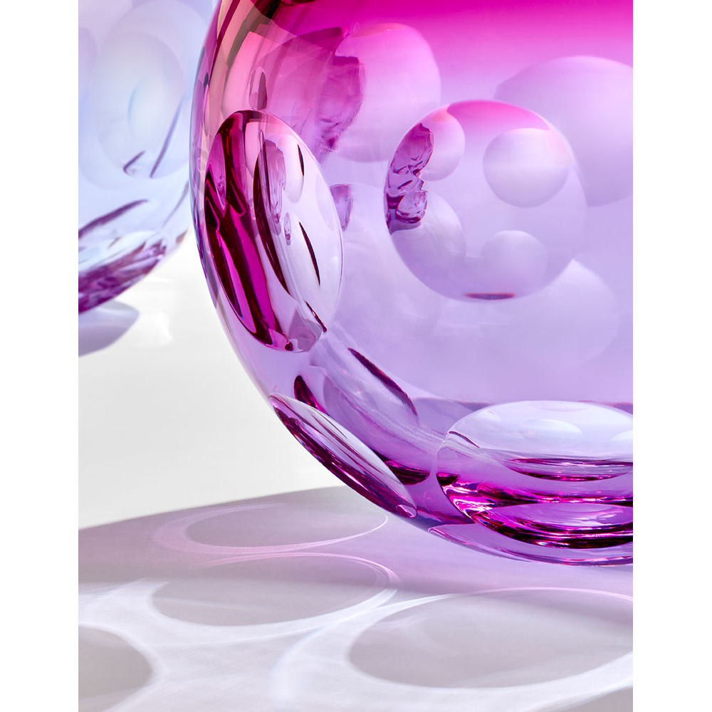 Handcut Bohemian crystal vase by Moser Bubbles collection