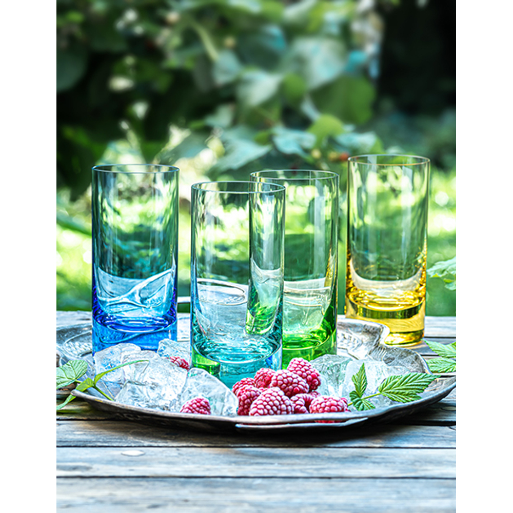 Water and long drink glass from Bohemian lead-free crystal by Moser