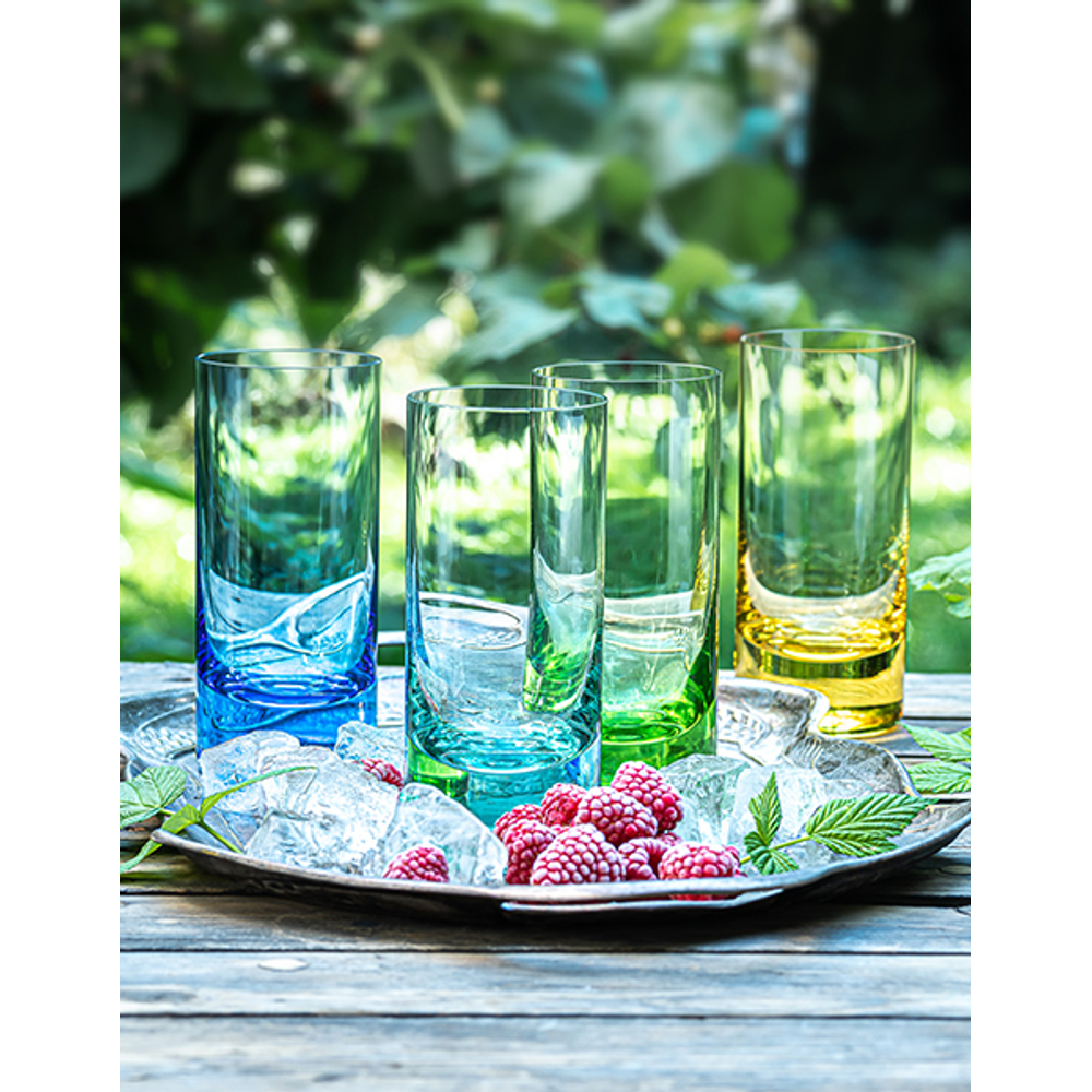 Hand Etched Green Water Carafe & Glass Set