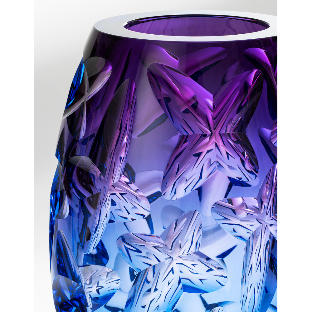 Crystal blue-purple Clouds Vase by Moser