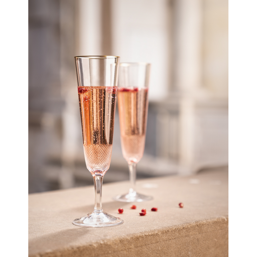 Montana Avalon 37996 - Set Di 6 Flûte Da Champagne In Vetro Trasparente - 180 Ml - Bicchieri Eleganti Con Motivo Pantografo Per Festività E Brindisi - 2