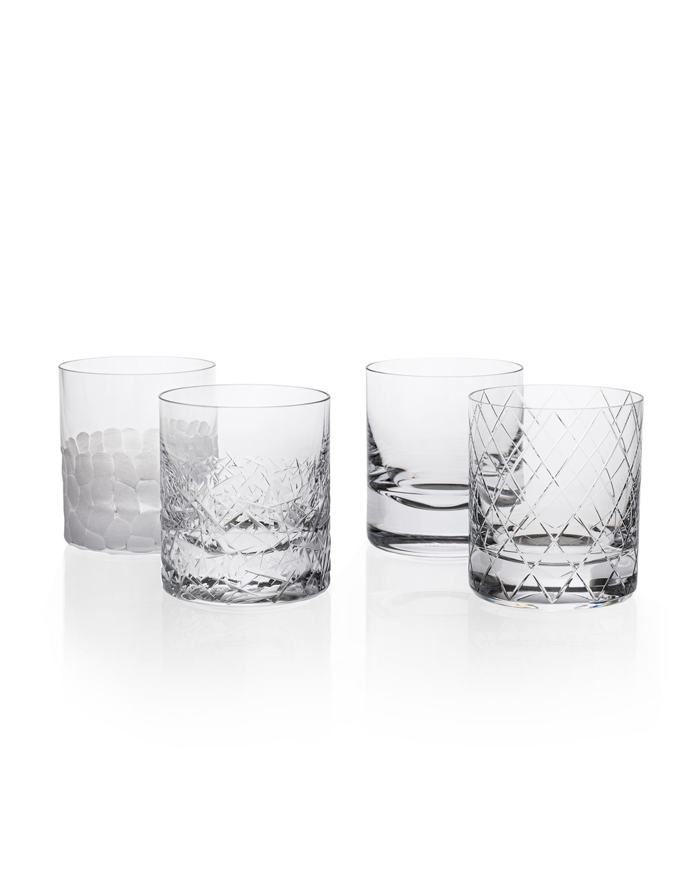 Whisky set sklenice, 370 ml, mix brusů – sada 4 kusů