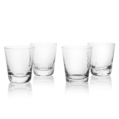 Conus tumblers, 370 ml, varied cuts – set of 4 pieces