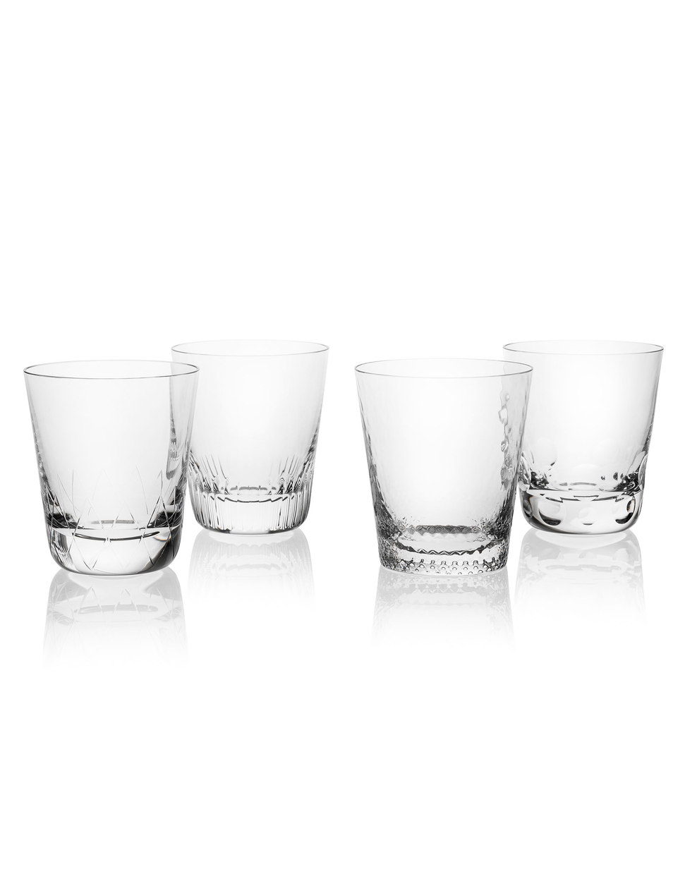 Conus tumblers, 370 ml, varied cuts – set of 4 pieces