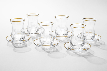 Royal kalíšky na čaj s rytinou gazely | Royal tea glass with gazelle engraving 