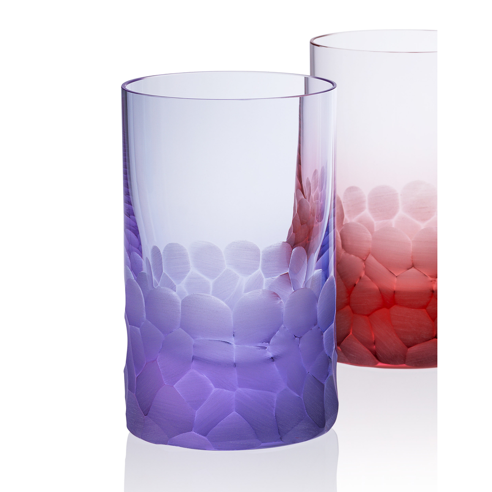 6-colour Set of Bohemian crystal water glasses (220 ml) by Moser