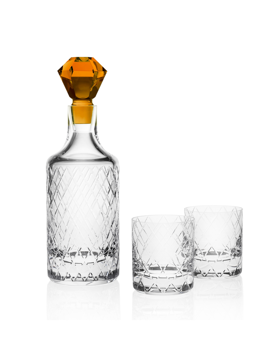Bonbon set of a carafe and two tumblers