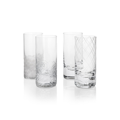 Whisky set sklenice, 330 ml, mix brusů – sada 4 kusů
