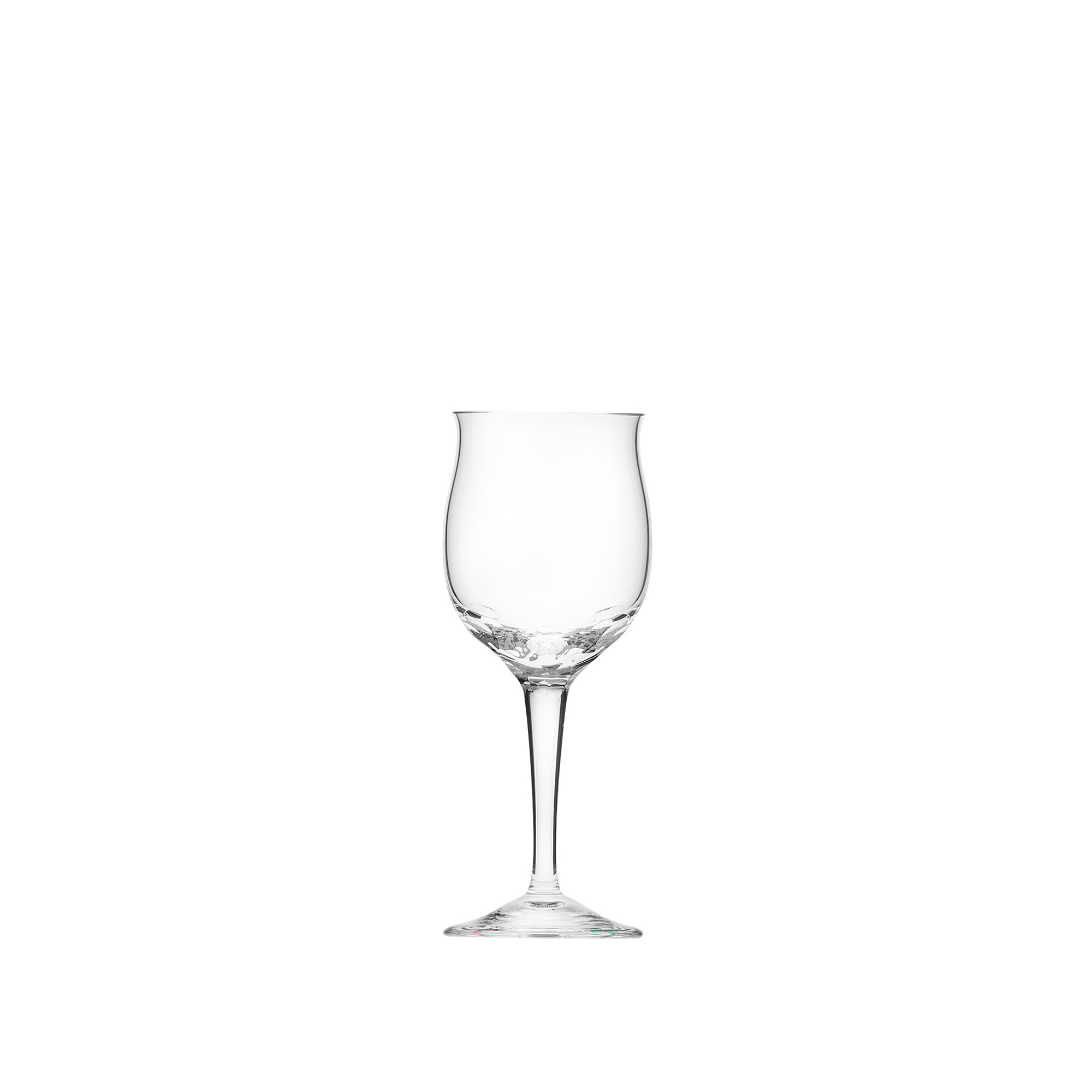Likörglas aus böhmischem Kristall mit klarem Kelch und rosalinefarbigem Stiel (60 ml) von Moser