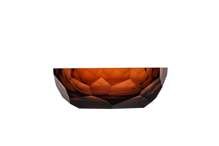 The hand-cut bowl plays perfectly with the refracting light and breathtaking colours. The bowl magically transforms inside and out through optical multiplication.
