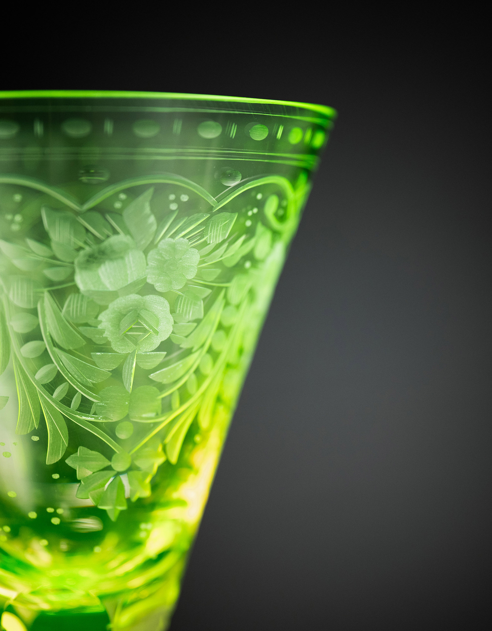 Maharani sklenky na šampaňské, 160 ml, sada 2 kusů, uran - galerie #1