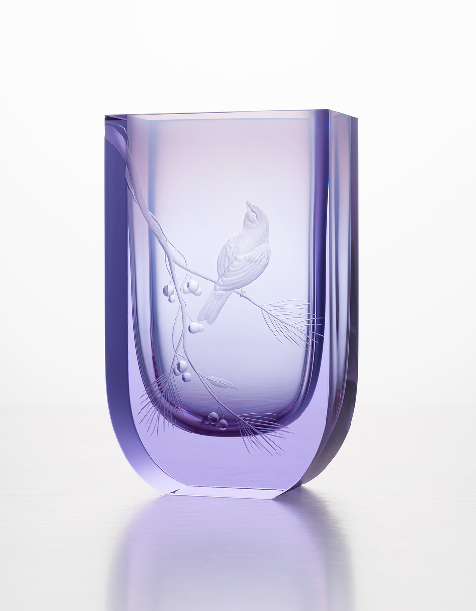 Four Seasons vase with a bird engraving, 19 cm - gallery #1