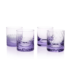 Whisky set sklenice, 370 ml, mix brusů – sada 4 kusů