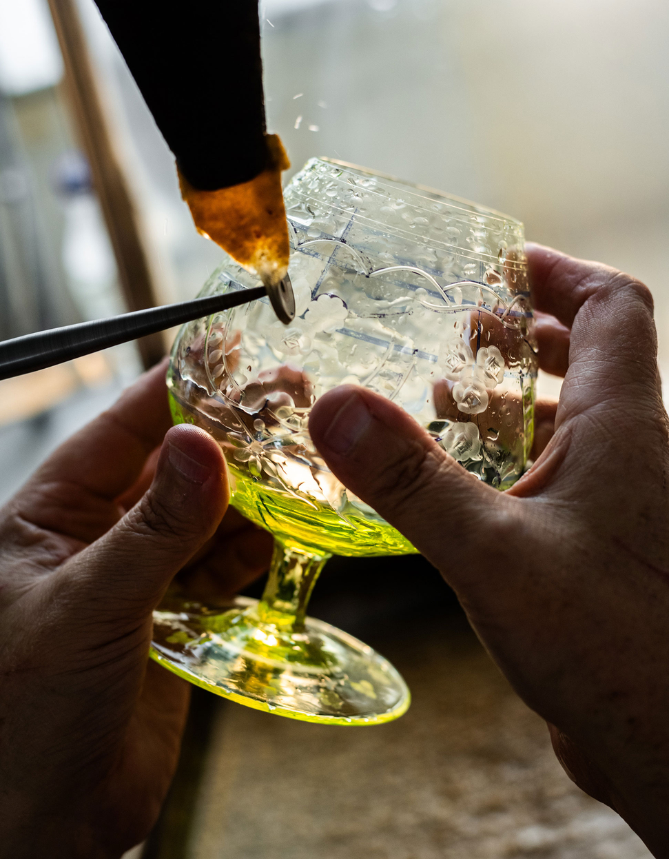 Maharani glasses, 600 ml, set of 2 pieces, uranium - gallery #3